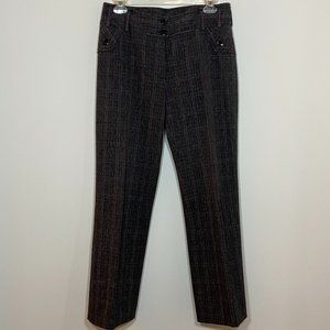 Women Dark Grey Plaid Dress Pants Petite US S